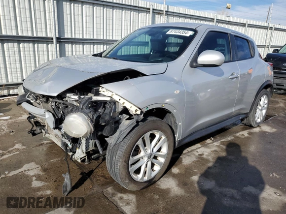 2013 Nissan Juke SV with VIN JN8AF5MV0DT230412, listed as a Copart auction lot 87434354 with 154,605 mi miles and Salvage Title. Bid and sale history available at carsss.com. Image 1.