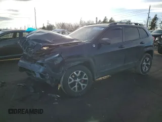 2014 Jeep Cherokee Trailhawk with VIN 1C4PJMBS3EW237636, listed as a Copart auction lot 44517845 with 105,956 mi miles and Salvage Title. Bid and sale history available at carsss.com. Image 1.