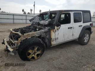 2018 Jeep Wrangler Unlimited Sport S with VIN 1C4HJXDG9JW134181, listed as a Copart auction lot 47608545 with Not provided miles and Non repairable. Bid and sale history available at DreamBid. Image 1.