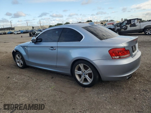 2013 BMW 1 Series 128i with VIN WBAUP7C51DVP24833, listed as a Copart auction lot 79631604 with 36,098 mi miles and Non Repairable. Bid and sale history available at carsss.com. Image 2.