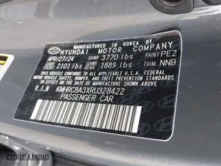 2024 Hyundai Venue SEL with VIN KMHRC8A3XRU328422, listed as a IAAI auction lot 40193664 with NaN miles. Bid and sale history available at carsss.com. Image 9.