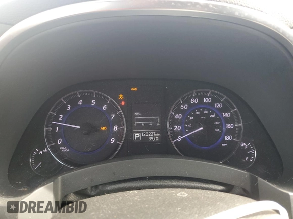 2015 Infiniti QX70 with VIN JN8CS1MW0FM482289, listed as a Copart auction lot 56597955 with 123,227 mi miles and Salvage title. Bid and sale history available at DreamBid. Image 9.