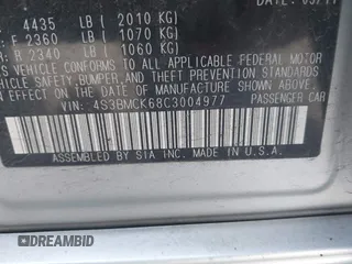 2012 Subaru Legacy Limited with VIN 4S3BMCK68C3004977, listed as a IAAI auction lot 42208880 with 175,154 mi miles and . Bid and sale history available at DreamBid. Image 9.