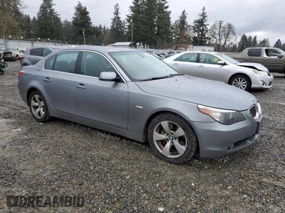2007 BMW 5 Series 525i with VIN WBANE53587CW65729, listed as a Copart auction lot 50196855 with 178,956 mi miles and Salvage Title. Bid and sale history available at carsss.com. Image 4.