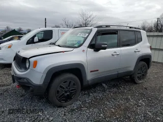 2018 Jeep Renegade Trailhawk with VIN ZACCJBCB6JPH07876, listed as a Copart auction lot 49215785 with 124,465 mi miles and Salvage Title. Bid and sale history available at carsss.com. Image 1.