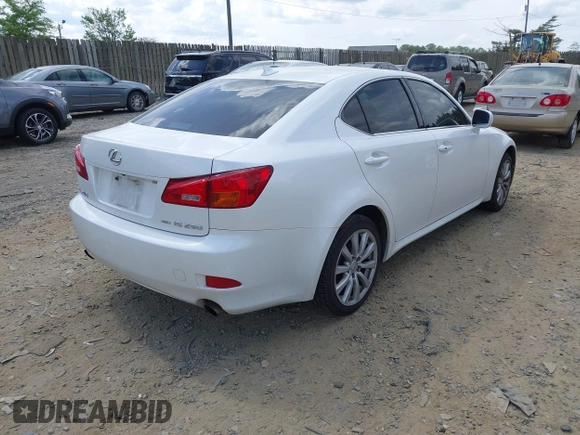 2008 Lexus IS 250 with VIN JTHCK262985019980, listed as a IAAI auction lot 42106541 with 197,860 mi miles. Bid and sale history available at carsss.com. Image 4.