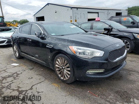 2015 Kia K900 Luxury with VIN KNALW4D40F6021515, listed as a Copart auction lot 67156124 with 99,001 mi miles and Salvage Title. Bid and sale history available at carsss.com. Image 4.