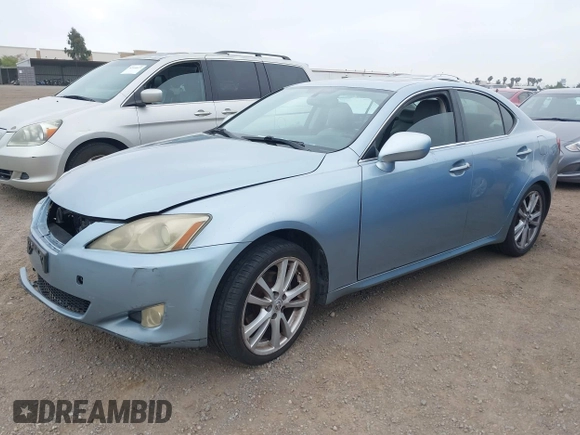 2007 Lexus IS with VIN JTHBK262172036011, listed as a IAAI auction lot 42162189 with 254,151 mi miles. Bid and sale history available at carsss.com. Image 2.