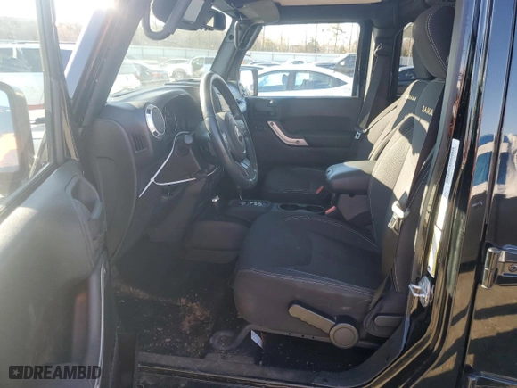2013 Jeep Wrangler Unlimited Sahara with VIN 1C4HJWEG1DL517739, listed as a Copart auction lot 45569605 with 54,405 mi miles and Salvage Title. Bid and sale history available at carsss.com. Image 7.