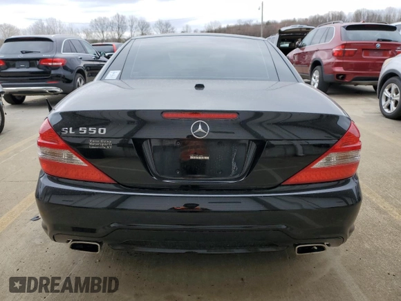 2009 Mercedes-Benz SL 550 with VIN WDBSK71F09F143389, listed as a Copart auction lot 49651665 with 110,204 mi miles and Salvage title. Bid and sale history available at DreamBid. Image 6.