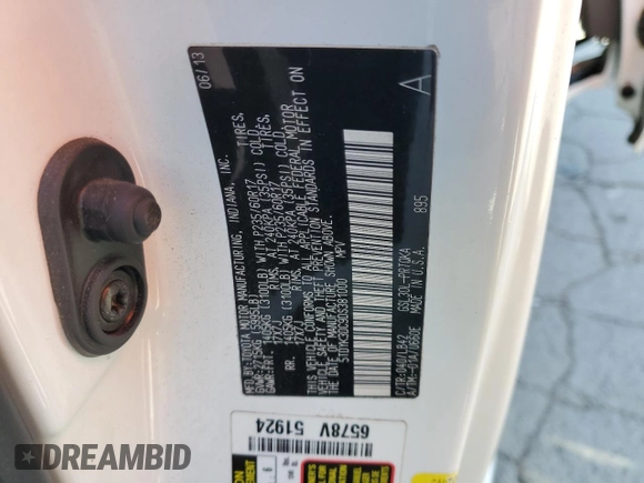 2013 Toyota Sienna XLE AAS with VIN 5TDYK3DC9DS381000, listed as a Copart auction lot 51326005 with 254,701 mi miles and Clean Title. Bid and sale history available at DreamBid. Image 15.