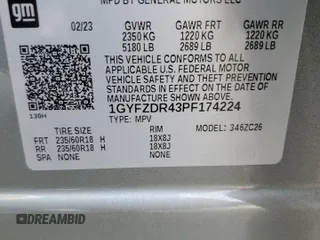 2023 Cadillac XT4 AWD Premium Luxury with VIN 1GYFZDR43PF174224, listed as a Copart auction lot 47752325 with 63,868 mi miles and Salvage Title. Bid and sale history available at carsss.com. Image 15.