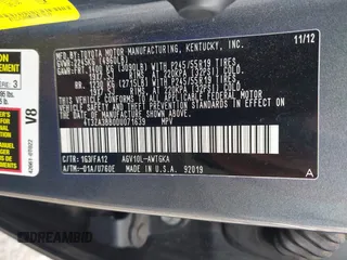 2013 Toyota Venza LE with VIN 4T3ZA3BB0DU071639, listed as a IAAI auction lot 41786133 with 129,492 mi miles. Bid and sale history available at carsss.com. Image 9.