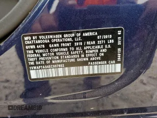2014 Volkswagen Passat S with VIN 1VWAP7A34EC007652, listed as a Copart auction lot 57774695 with 205,764 mi miles and Salvage title. Bid and sale history available at DreamBid. Image 13.