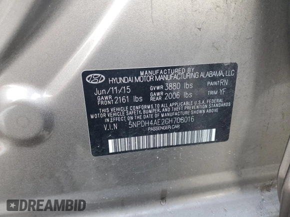 2016 Hyundai Elantra SE z VIN 5NPDH4AE2GH708016, wystawiony jako Copart lot #43999565 z przebiegiem 118 026 mil mil oraz Czysty tytuł • Clean title. Historia ofert i sprzedaży dostępna na DreamBid. Obrazek 13.