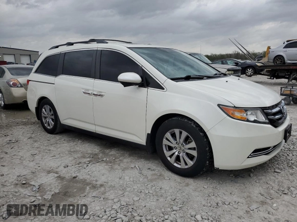 2017 Honda Odyssey EX-L with VIN 5FNRL5H61HB005497, listed as a Copart auction lot 50455795 with 102,046 mi miles and Salvage Title. Bid and sale history available at DreamBid. Image 4.