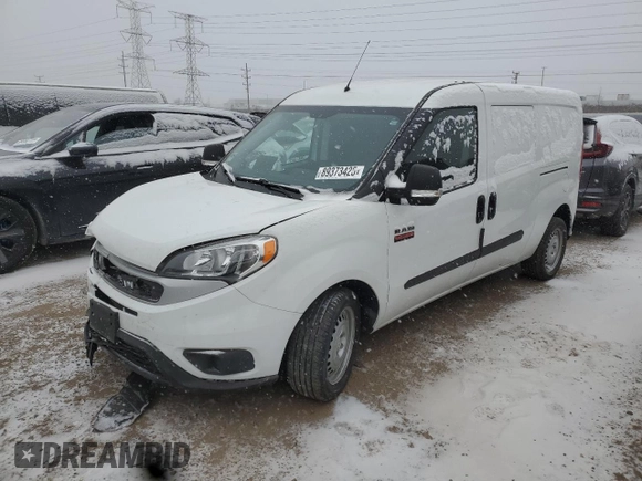 2022 Ram ProMaster City Cargo Tradesman with VIN ZFBHRFAB0N6X33216, listed as a Copart auction lot 89373425 with 72,737 mi miles and Salvage title. Bid and sale history available at DreamBid. Image 1.