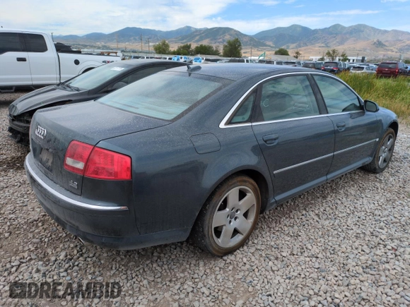 2004 Audi A8 with VIN WAUML44E04N021359, listed as a Copart auction lot 63251205 with 68,626 mi miles and Salvage title. Bid and sale history available at DreamBid. Image 3.