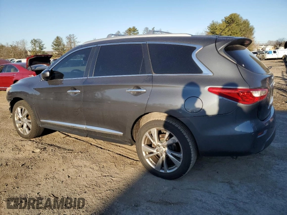 2013 Infiniti JX35 with VIN 5N1AL0MM1DC306035, listed as a Copart auction lot 47924065 with 133,126 mi miles and Salvage Title. Bid and sale history available at DreamBid. Image 2.