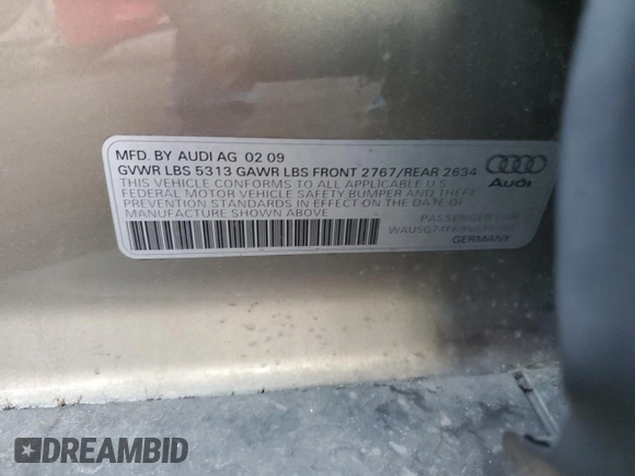 2009 Audi A6 Premium Plus z VIN WAUSG74F69N039104, wystawiony jako Copart lot #78904694 z przebiegiem 163 747 mil mil oraz Czysty tytuł • Clean title. Historia ofert i sprzedaży dostępna na DreamBid. Obrazek 12.