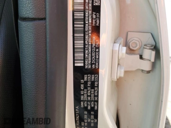 2020 Jeep Renegade Limited with VIN ZACNJBD12LPM02664, listed as a Copart auction lot 55297675 with 58,957 mi miles and Salvage title. Bid and sale history available at DreamBid. Image 12.