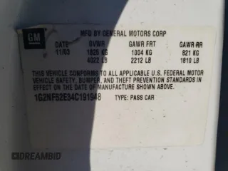 2004 Pontiac Grand Am SE1 with VIN 1G2NF52E34C191948, listed as a Copart auction lot 46952635 with 169,804 mi miles and Salvage Title. Bid and sale history available at carsss.com. Image 12.