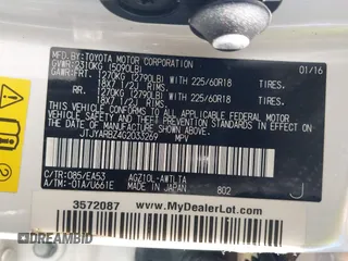 2016 Lexus NX 200t with VIN JTJYARBZ4G2033269, listed as a IAAI auction lot 41073540 with 55,363 mi miles and . Bid and sale history available at DreamBid. Image 9.