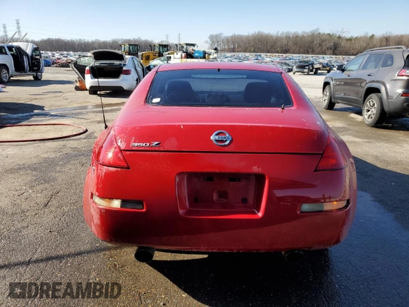 2005 Nissan 350Z Touring with VIN JN1AZ34D65M606303, listed as a Copart auction lot 42091085 with 159,838 mi miles and Salvage Title. Bid and sale history available at carsss.com. Image 6.