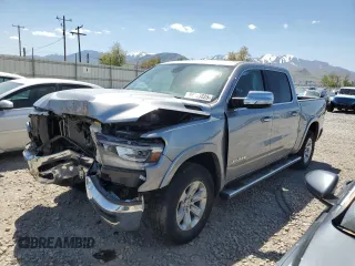 2020 Ram 1500 Laramie with VIN 1C6SRFJT8LN326685, listed as a Copart auction lot 54563825 with 21,246 mi miles and Salvage title. Bid and sale history available at DreamBid. Image 1.