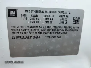 2014 Chevrolet Impala LS with VIN 2G1WA5E36E1136967, listed as a Copart auction lot 62492275 with 168,092 mi miles and Clean title. Bid and sale history available at DreamBid. Image 12.