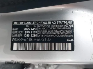2005 Mercedes-Benz C 320 с VIN WDBRF64J85F605107, выставлен на аукционе IAAI как лот 41470284 с пробегом Не указан миль и . История ставок и продаж доступна на DreamBid. Изображение 9.