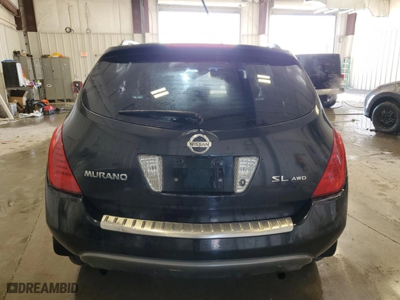 2006 Nissan Murano SL with VIN JN8AZ08W56W504539, listed as a Copart auction lot 52198445 with 183,628 mi miles and Non Repairable. Bid and sale history available at carsss.com. Image 6.