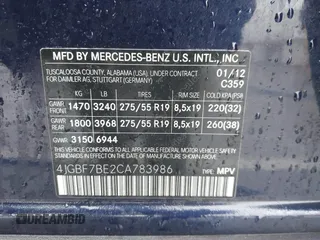 2012 Mercedes-Benz GL 450 z VIN 4JGBF7BE2CA783986, wystawiony jako IAAI lot #41560559 z przebiegiem 157 520 mil mil oraz . Historia ofert i sprzedaży dostępna na DreamBid. Obrazek 9.