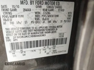 2011 Ford Edge Limited с VIN 2FMDK3KC3BBA43393, выставлен на аукционе IAAI как лот 42358898 с пробегом 198 059 миль миль и . История ставок и продаж доступна на DreamBid. Изображение 9.