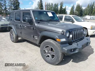 2019 Jeep Wrangler Unlimited Sport Altitude with VIN 1C4HJXDG6KW538685, listed as a IAAI auction lot 41820211 with 116,493 mi miles and . Bid and sale history available at DreamBid. Image 1.
