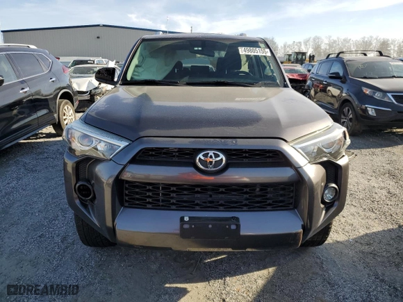 2016 Toyota 4Runner SR5 with VIN JTEZU5JRXG5143228, listed as a Copart auction lot 49805155 with 99,601 mi miles and Salvage Title. Bid and sale history available at carsss.com. Image 5.