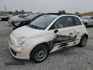 2012 FIAT 500 Lounge z VIN 3C3CFFER3CT119145, wystawiony jako Copart lot #53104265 z przebiegiem 50 158 mil mil oraz Szkody całkowita. Historia ofert i sprzedaży dostępna na DreamBid. Obrazek 1.