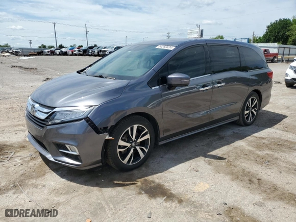 2018 Honda Odyssey Elite with VIN 5FNRL6H90JB021924, listed as a Copart auction lot 52202625 with 74,451 mi miles and Salvage Title. Bid and sale history available at carsss.com. Image 1.