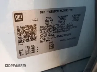 2022 Chevrolet Tahoe Commercial z VIN 1GNSCLED9NR248304, wystawiony jako Copart lot #84294364 z przebiegiem Nie podano mil oraz Czysty tytuł • Clean title. Historia ofert i sprzedaży dostępna na DreamBid. Obrazek 14.