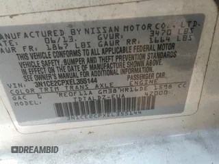 2014 Nissan Note S Plus with VIN 3N1CE2CPXEL355144, listed as a IAAI auction lot 42402559 with 166,514 mi miles and . Bid and sale history available at DreamBid. Image 9.