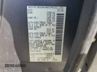 2016 Nissan Frontier SV with VIN 1N6AD0ER3GN729992, listed as a Copart auction lot 61014915 with 102,422 mi miles and Salvage title. Bid and sale history available at DreamBid. Image 12.