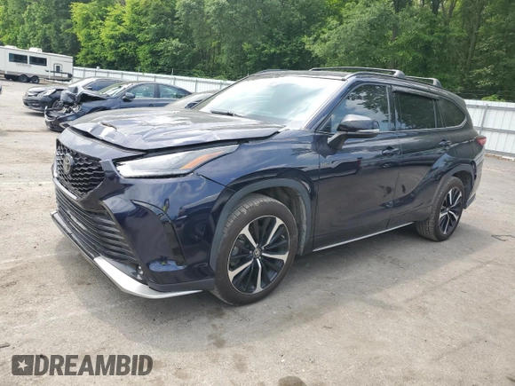 2021 Toyota Highlander XSE with VIN 5TDJZRBH0MS121857, listed as a Copart auction lot 60035365 with 73,316 mi miles and Salvage title. Bid and sale history available at DreamBid. Image 1.