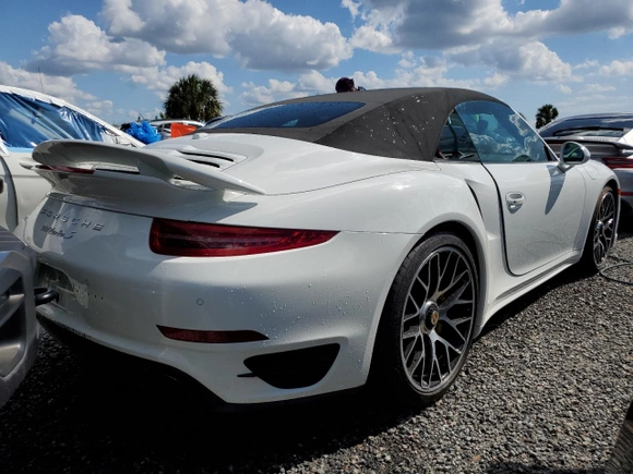 2015 Porsche 911 Turbo S with VIN WP0CD2A90FS172066, listed as a Copart auction lot 74954484 with 0 mi miles and Salvage Title. Bid and sale history available at carsss.com. Image 3.
