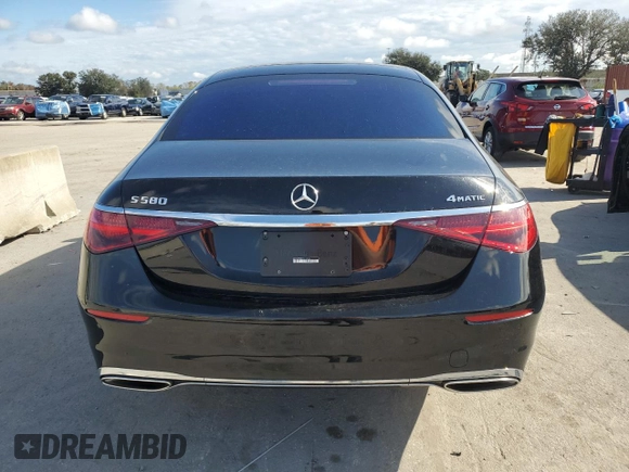 2023 Mercedes-Benz S-Class S 580 with VIN W1K6G7GB2PA169565, listed as a Copart auction lot 85590864 with 19,951 mi miles and Salvage Title. Bid and sale history available at carsss.com. Image 6.