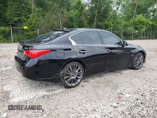 2016 Infiniti Q50 Red Sport 400 with VIN JN1FV7AR4GM450788, listed as a Copart auction lot 63069385 with 87,740 mi miles and Salvage title. Bid and sale history available at DreamBid. Image 3.