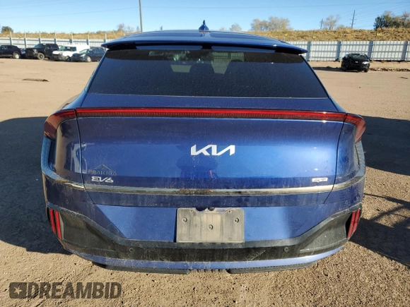 2023 Kia EV6 GT with VIN KNDC5DLE4P5122953, listed as a Copart auction lot 80656174 with 24,650 mi miles and Salvage Title. Bid and sale history available at carsss.com. Image 6.