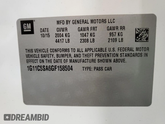 2016 Chevrolet Malibu Limited LT with VIN 1G11C5SA6GF158504, listed as a Copart auction lot 72694504 with 163,248 mi miles and Salvage Title. Bid and sale history available at carsss.com. Image 14.