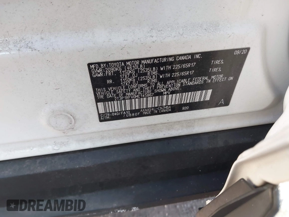 2021 Toyota RAV4 XLE with VIN 2T3P1RFV0MC145867, listed as a IAAI auction lot 41363287 with 45,301 mi miles and . Bid and sale history available at DreamBid. Image 9.