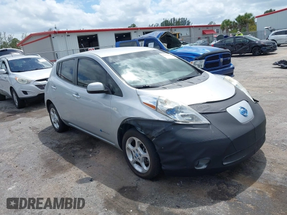 2012 Nissan LEAF SL with VIN JN1AZ0CP0CT018121, listed as a IAAI auction lot 42156923 with 116,605 mi miles. Bid and sale history available at carsss.com. Image 1.