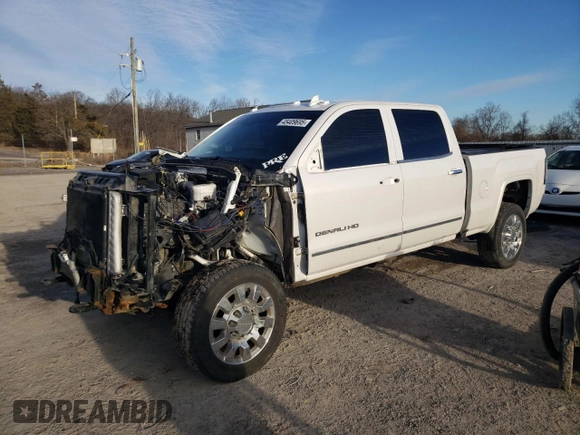 2019 GMC Sierra 2500HD Denali with VIN 1GT12SEY7KF221166, listed as a Copart auction lot 45409695 with 76,837 mi miles and Salvage Title. Bid and sale history available at carsss.com. Image 1.